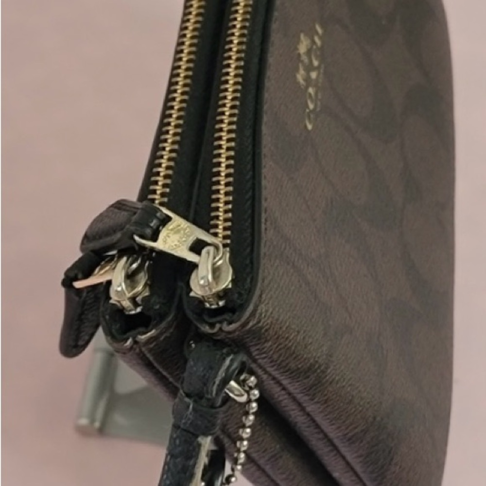 Coach Canvas Double Pouch Wristlet